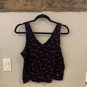Vans black and pink floral tank top. M